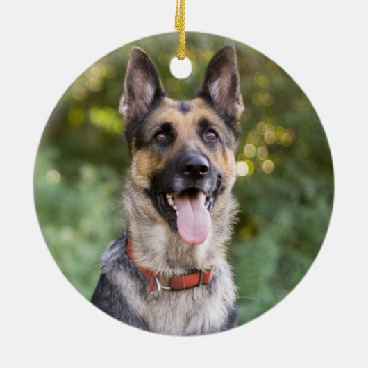 German Shepherd Puppy Dog Keramisch Ornament (Achterkant)