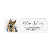German Shepherd Puppy Dog Modern Return Address Etiket (Voorkant)