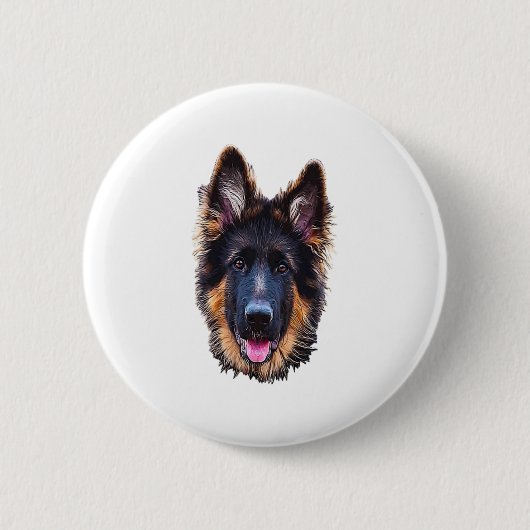 German Shepherd Puppy Dog Ronde Button 5,7 Cm (Voorkant)