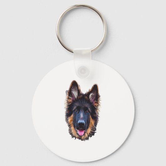 German Shepherd Puppy Dog Sleutelhanger (Voorkant)