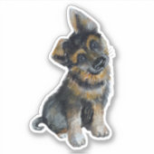 German Shepherd Puppy Dog Sticker (Voorkant)