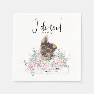 German Shepherd Puppy Dog Wedding Cocktail Napkins Servet
