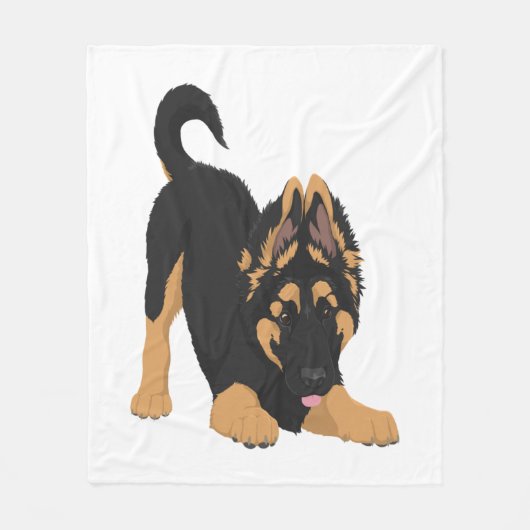 German Shepherd Puppy Fleece Deken (Voorkant)