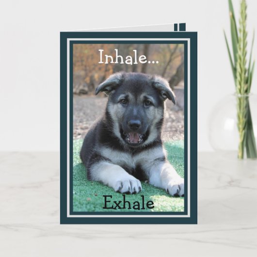 German Shepherd Puppy Funny Birthday Card Kaart (Voorkant)