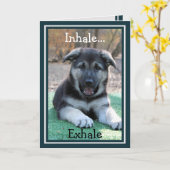 German Shepherd Puppy Funny Birthday Card Kaart (Gele Bloem)
