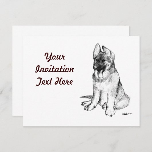 German Shepherd Puppy Kaart (Voorkant / Achterkant)