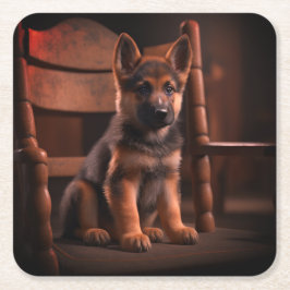 German Shepherd Puppy Kartonnen Onderzetters
