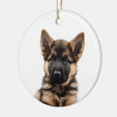 German Shepherd Puppy Keramisch Ornament (Links)