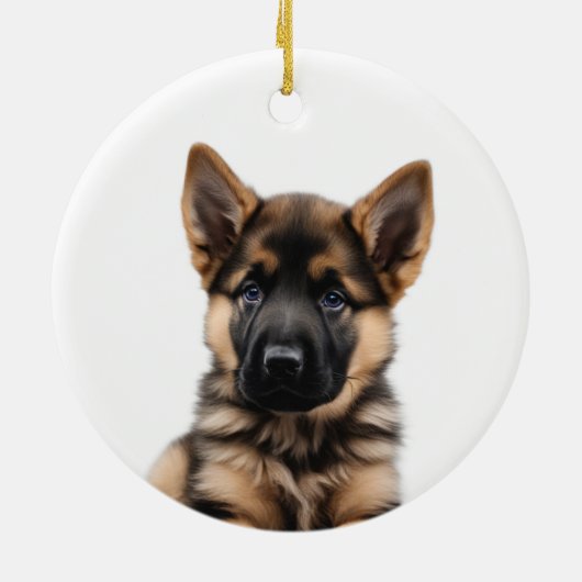 German Shepherd Puppy Keramisch Ornament (Achterkant)