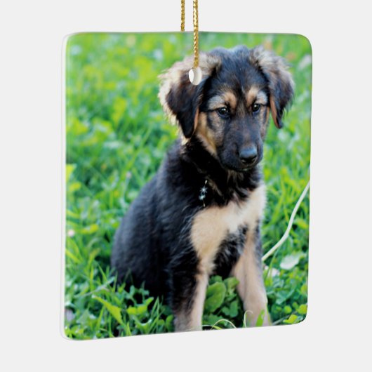 German Shepherd Puppy Keramisch Ornament (Rechts)