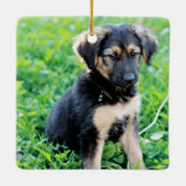 German Shepherd Puppy Keramisch Ornament (Achterkant)