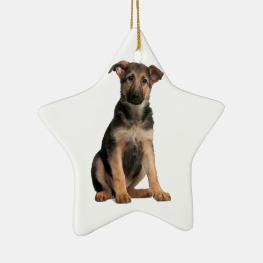 German Shepherd Puppy Keramisch Ornament (Rechts)