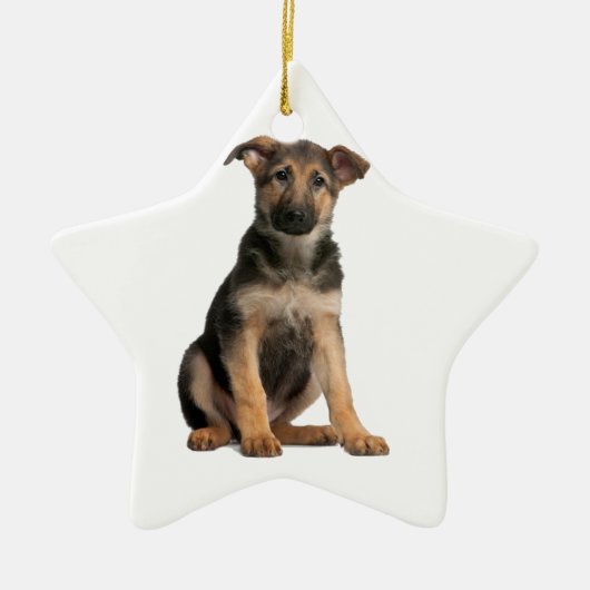 German Shepherd Puppy Keramisch Ornament (Voorkant)