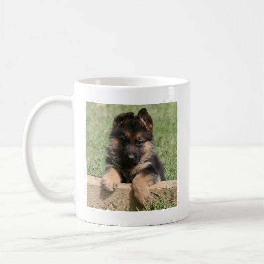 German Shepherd Puppy Koffiemok (Links)