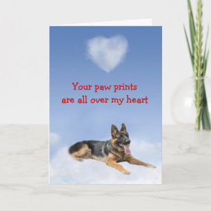 German Shepherd Puppy Love Card Feestdagen Kaart