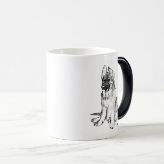 German Shepherd Puppy Magische Mok (Voorkant rechts)