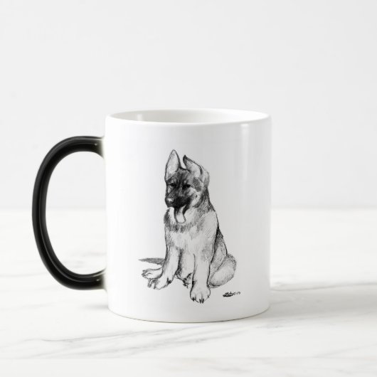 German Shepherd Puppy Magische Mok (Links)