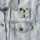 German Shepherd Puppy on Footpath Vierkante Button 5,1 Cm (In situ)