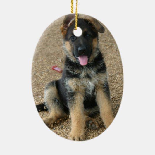 German Shepherd Puppy Ornament (Achterkant)