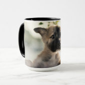 German Shepherd Puppy over Ledge Mok (Voorkant links)
