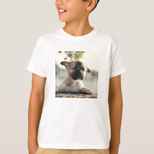 German Shepherd Puppy over Ledge T-shirt