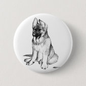 German Shepherd Puppy Ronde Button 5,7 Cm (Voorkant)