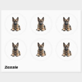 German Shepherd Puppy Ronde Sticker (Vel)