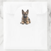 German Shepherd Puppy Ronde Sticker (Tas)