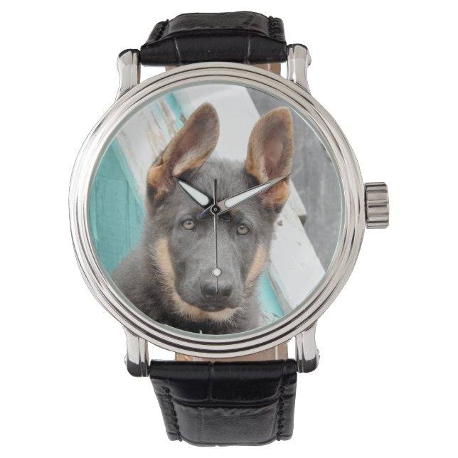 German Shepherd Puppy Watch Horloge (Voorkant)