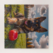 German Shepherd Puppy with Toy Legpuzzel (Horizontaal)