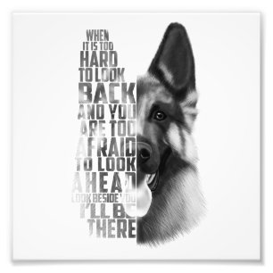 German Shepherd Quote, German Shepherd Art Foto Afdruk