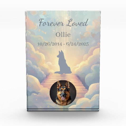 German Shepherd Rainbow Bridge Acrylic Photo Block Fotoblokken (Voorkant)