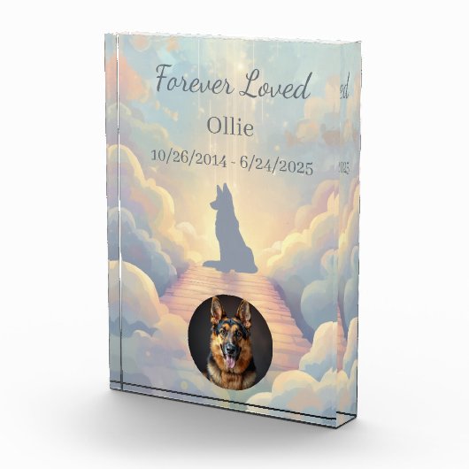 German Shepherd Rainbow Bridge Acrylic Photo Block Fotoblokken (Rechts)