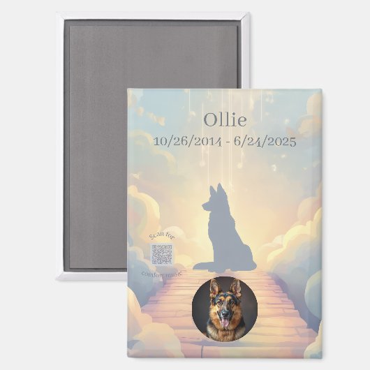 German Shepherd Rainbow Bridge Magnet (Voorkant / Achterkant)