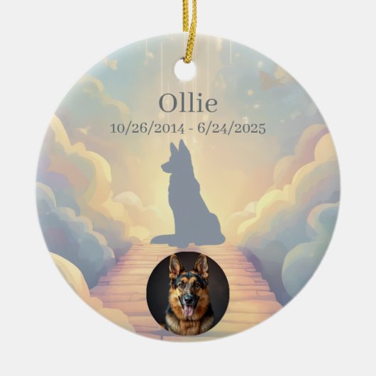 German Shepherd Rainbow Bridge Ornament (Voorkant)