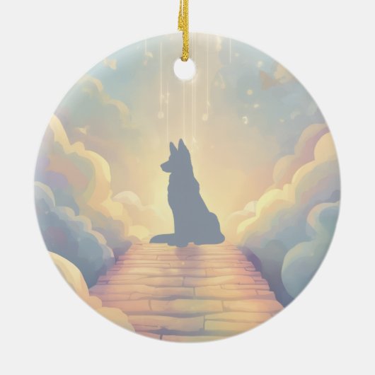 German Shepherd Rainbow Bridge Ornament (Achterkant)