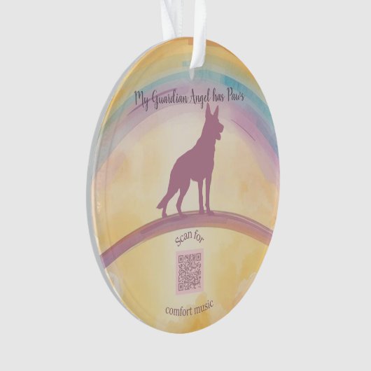 German Shepherd Rainbow Bridge Ornament with Music (voorkant)