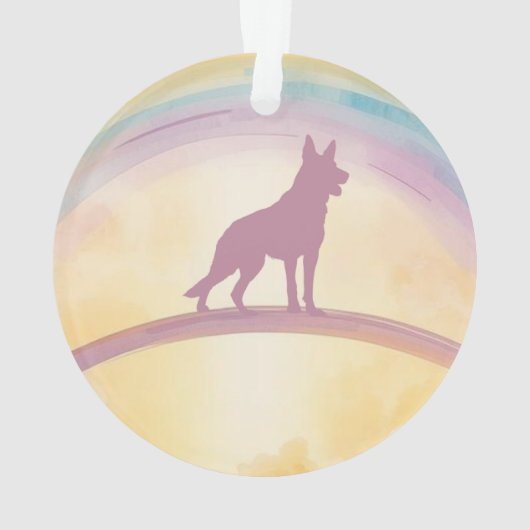 German Shepherd Rainbow Bridge Ornament with Music (achterkant)