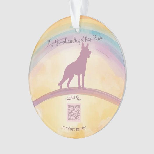 German Shepherd Rainbow Bridge Ornament with Music (voorkant)