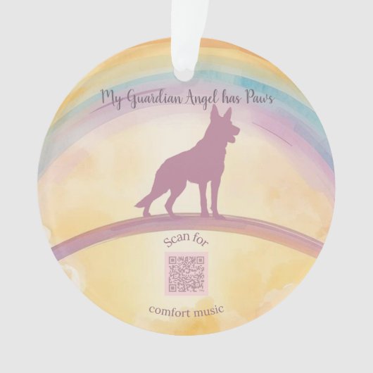 German Shepherd Rainbow Bridge Ornament with Music (voorkant)