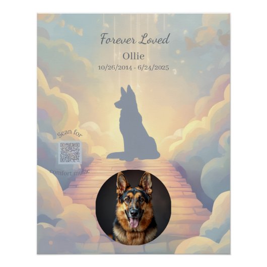 German Shepherd Rainbow Bridge Poster (Voorkant)