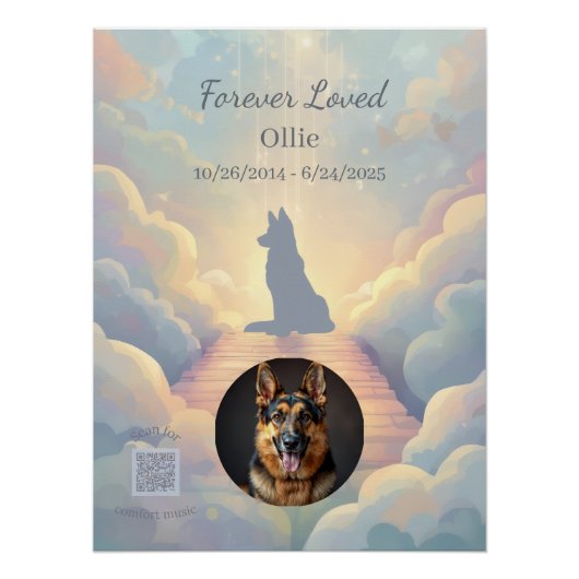 German Shepherd Rainbow Bridge Poster (Voorkant)