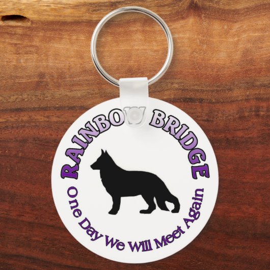 GERMAN SHEPHERD RAINBOW BRIDGE SLEUTELHANGER (Voorkant)