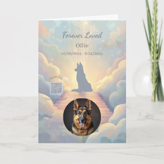 German Shepherd Rainbow Bridge Sympathy Card Kaart (Voorkant)