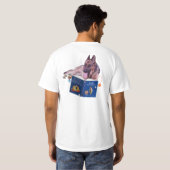 German Shepherd Reading Book Value T-Shirt, White T-shirt (Achterkant volledig)