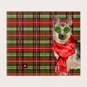 German Shepherd Red Green Holiday Pset Kaart (Buitenkant ongevouwen)