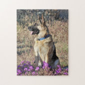 German Shepherd Rescue Dog With Flowers Legpuzzel (Verticaal)