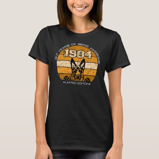 German Shepherd Retro 1984 Birthday T-shirt (Voorkant)