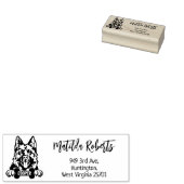 German Shepherd Return Address, Hondenras Rubberstempel (Gestempeld)