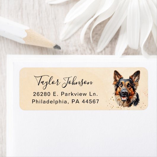German Shepherd Return Address Label (Insitu)
